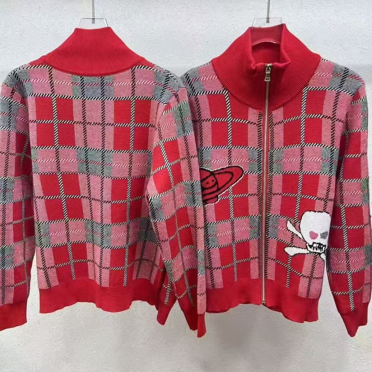 Strickcardigan Mit Reißverschluss Für Damen Retro Herbst Pullover_voghion.com