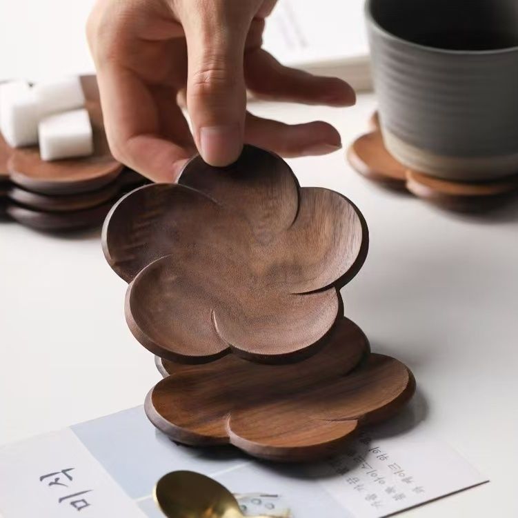 中式创意胡桃木隔热杯垫餐厅品质生活首选木制杯垫实木杯垫原木
