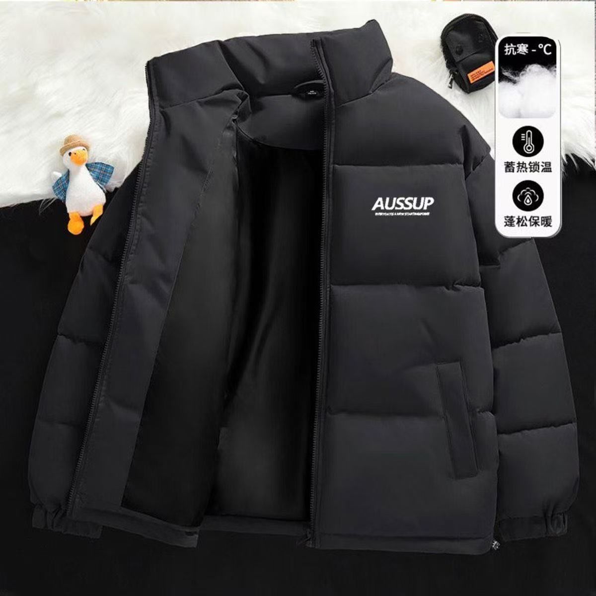 面包冬季加厚羽绒棉袄外套男士立领新款棉衣潮流保暖情侣棉服冬装