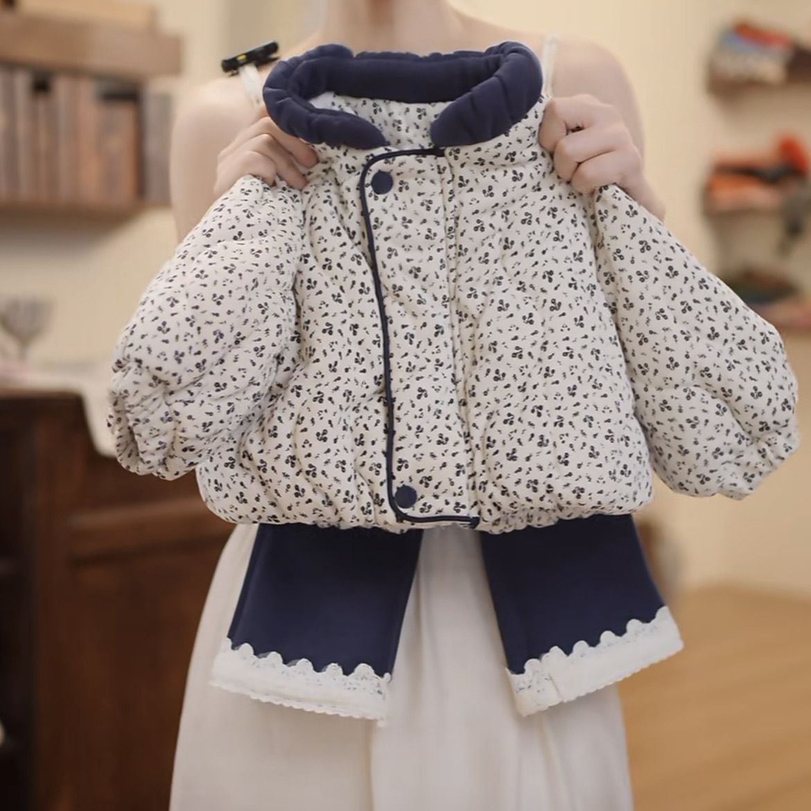Winter Set Für Baby Mädchen Baumwollmantel Und Leggings_voghion.com