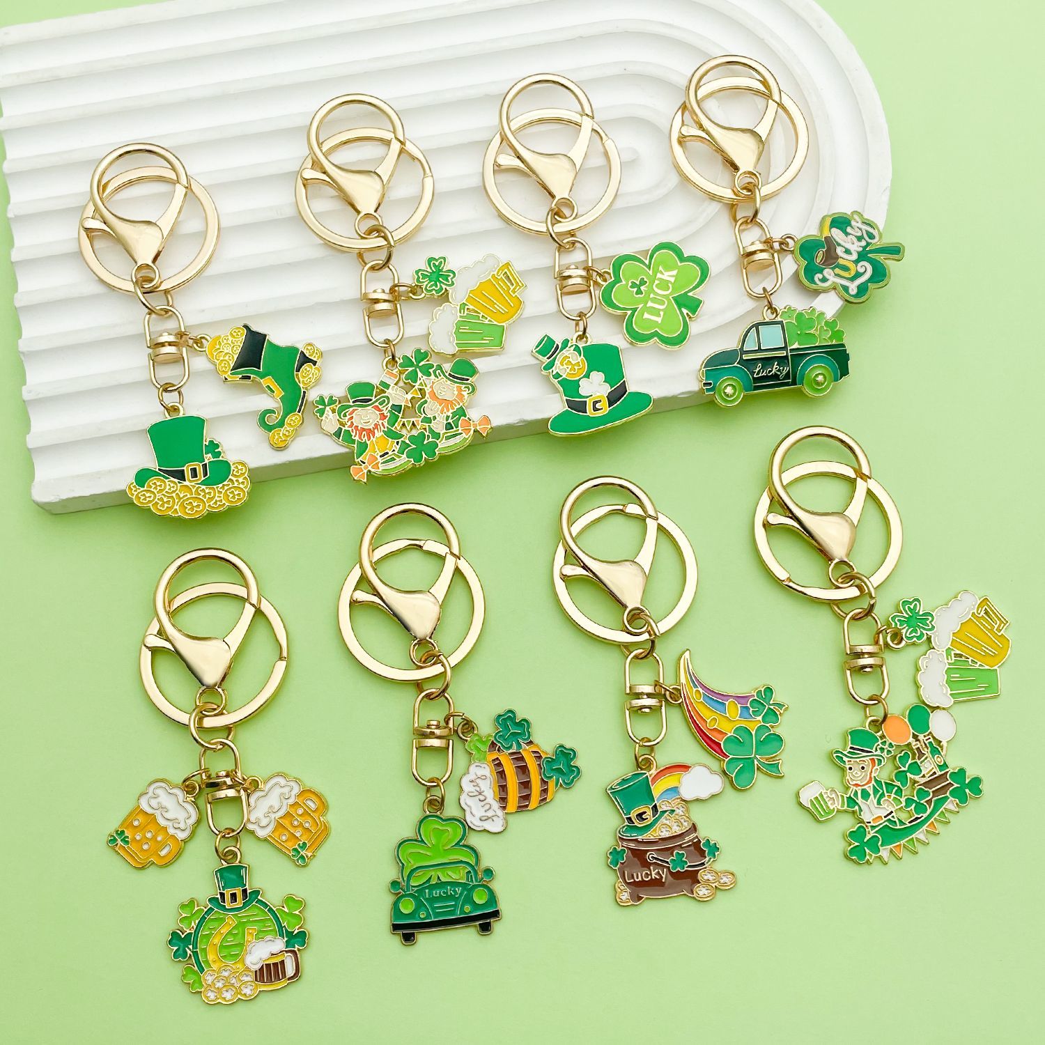 Irish St. Patrick's Day Keychain, Boot And Hat Pendant, Keyring, Couple's Bag Decoration, Student Accessory_voghion.com