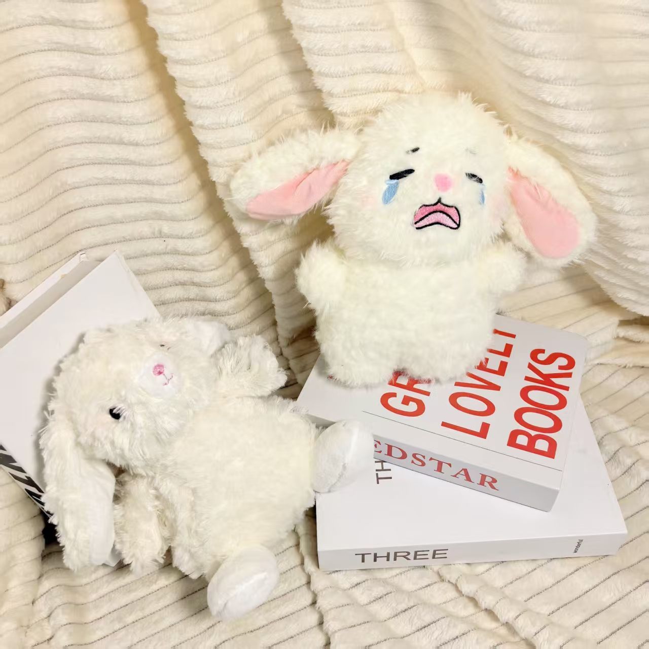 diy趴趴兔子毛绒玩具长条睡觉抱枕头儿童玩偶娃娃生日礼物送女生