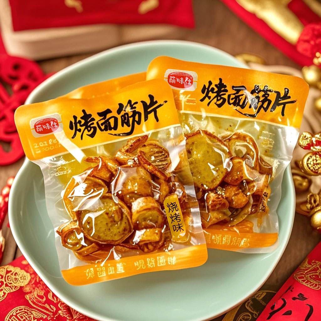 袋装烤面筋片麻辣味烧烤味面筋圈休闲零食宿舍追剧解馋辣条小吃