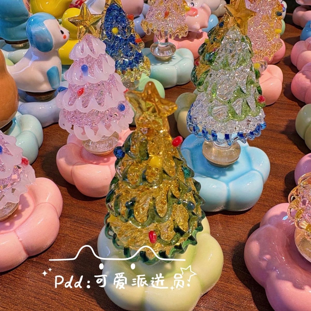 景德镇同款可转转圣诞树解压高颜值陶瓷DIY摆件送礼