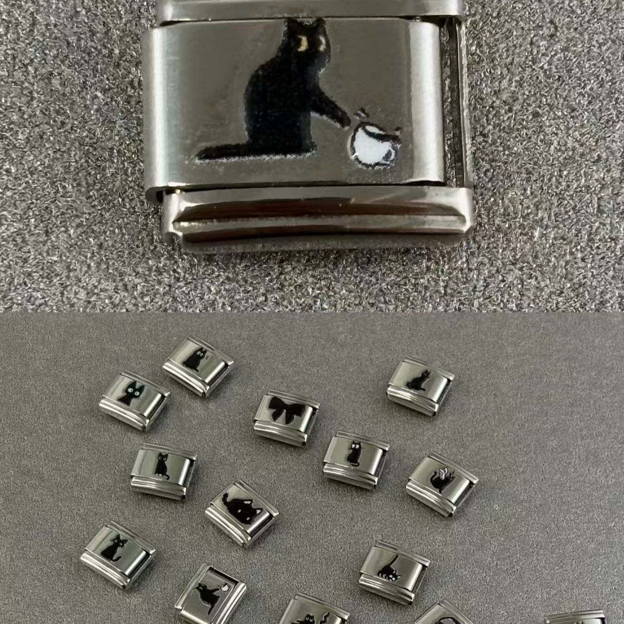 Lonely Italian Interlocking Handmade Kitten Modular Versatile Accessory Bracelet_voghion.com