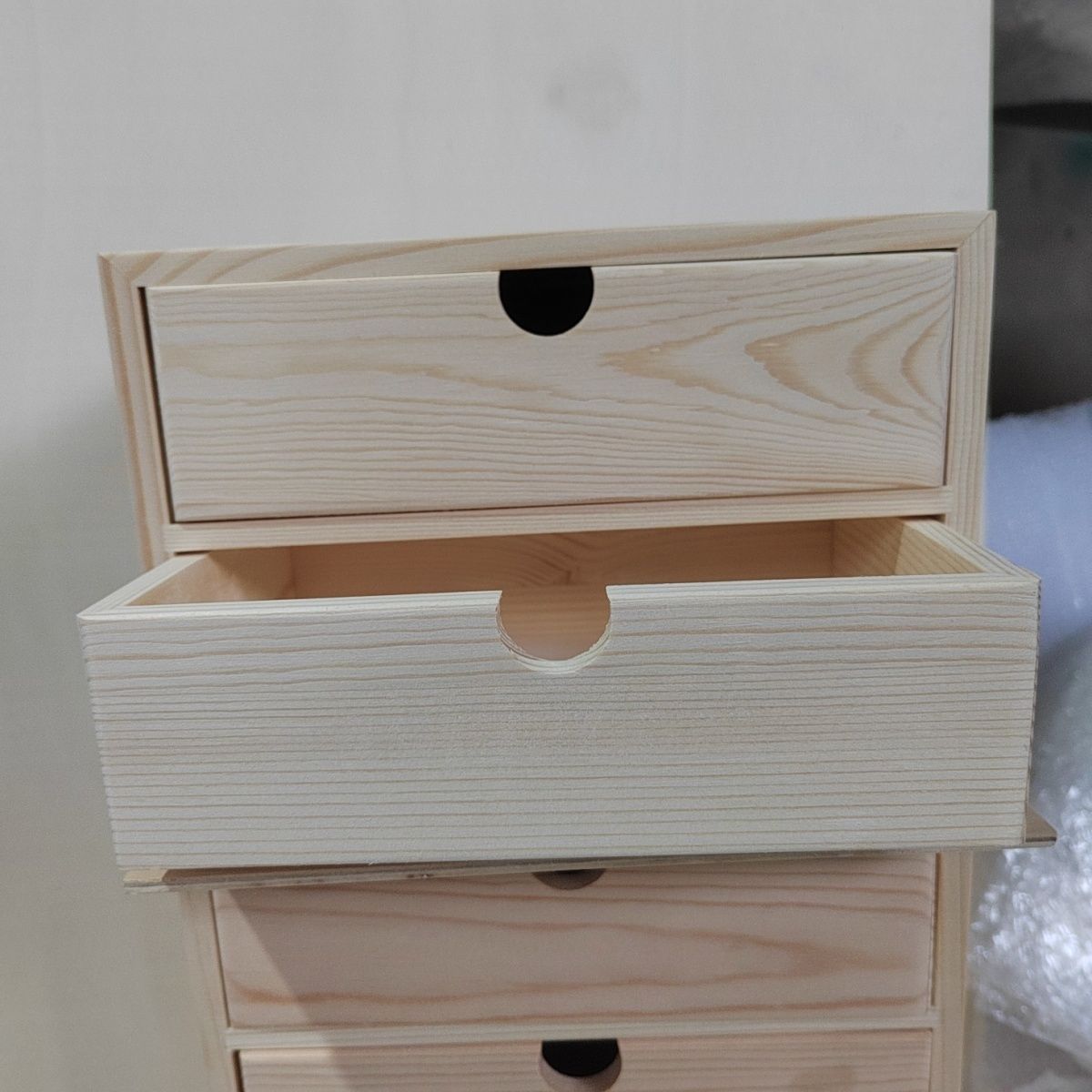 桌面抽屉式收纳盒木质收纳盒抽屉式多层电脑两层送祝福语贴纸