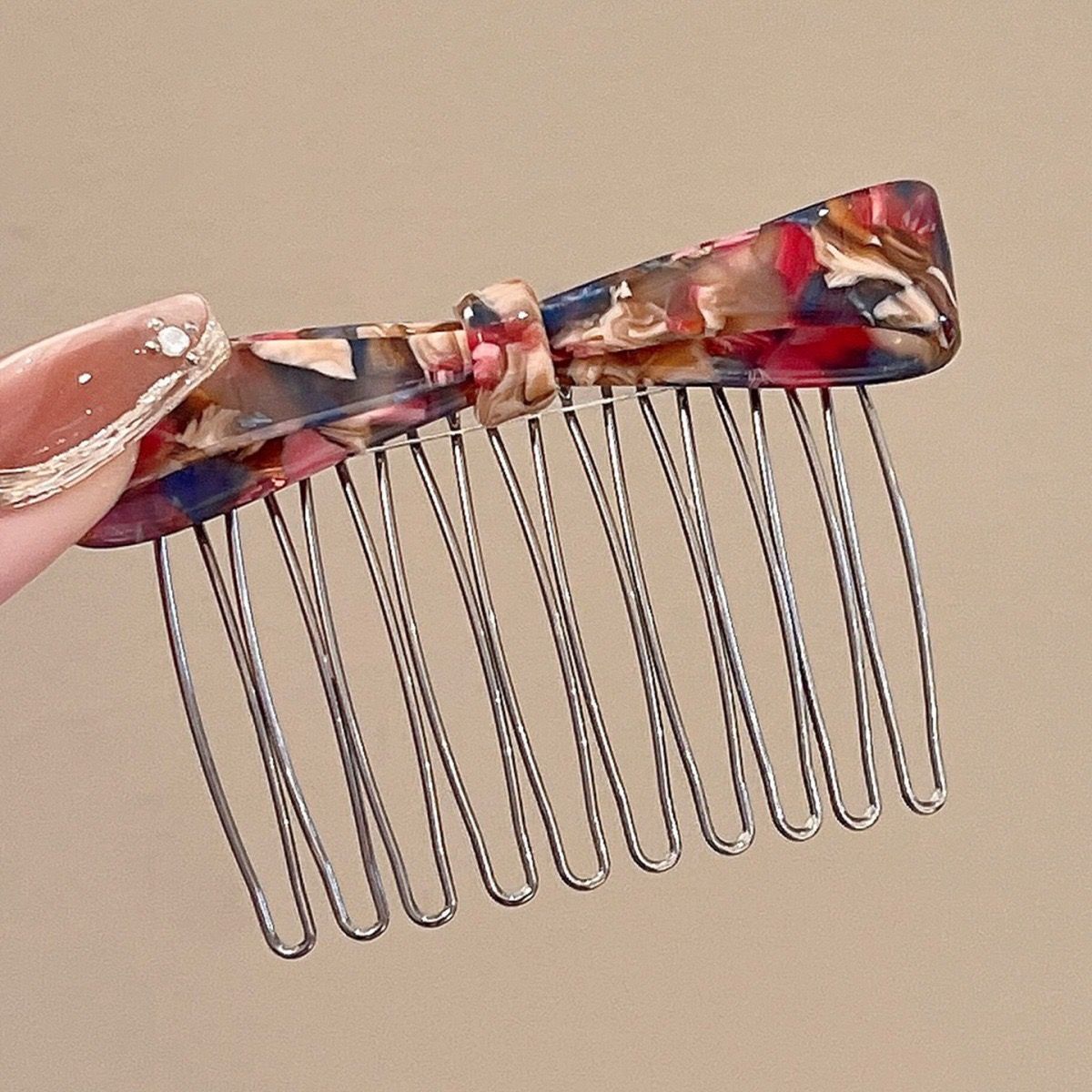 Peigne à cheveux élégant avec nœud en acétate pour chignons_voghion.com