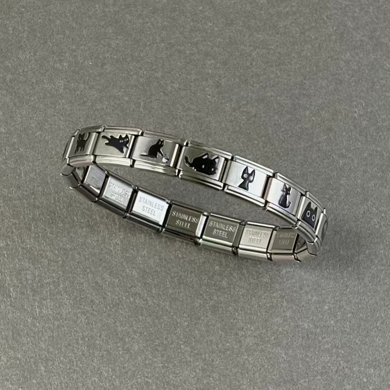 Lonely Italian Interlocking Handmade Kitten Modular Versatile Accessory Bracelet_voghion.com