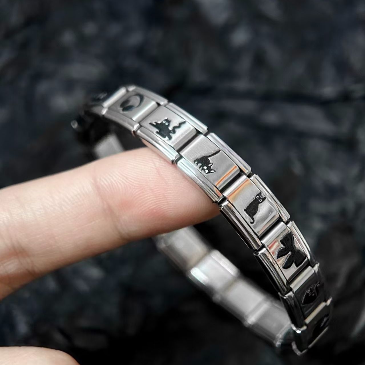 Lonely Italian Interlocking Handmade Kitten Modular Versatile Accessory Bracelet_voghion.com