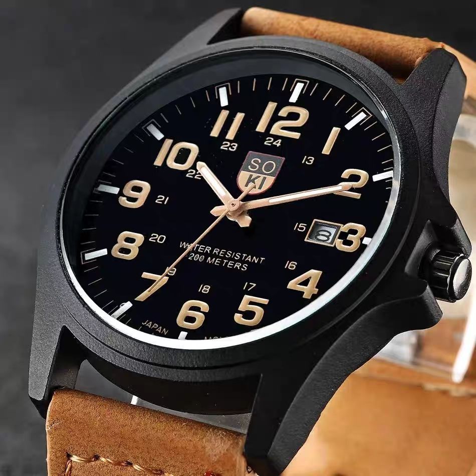 Men's Quartz Watch With Luminous Display And Calendar Canvas Strap_voghion.com