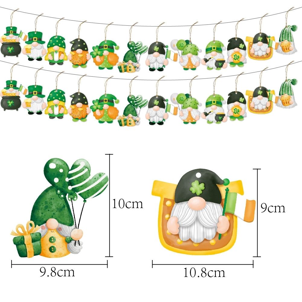 Ornements suspendus gnome saint patrick déco trèfle irlandais_voghion.com