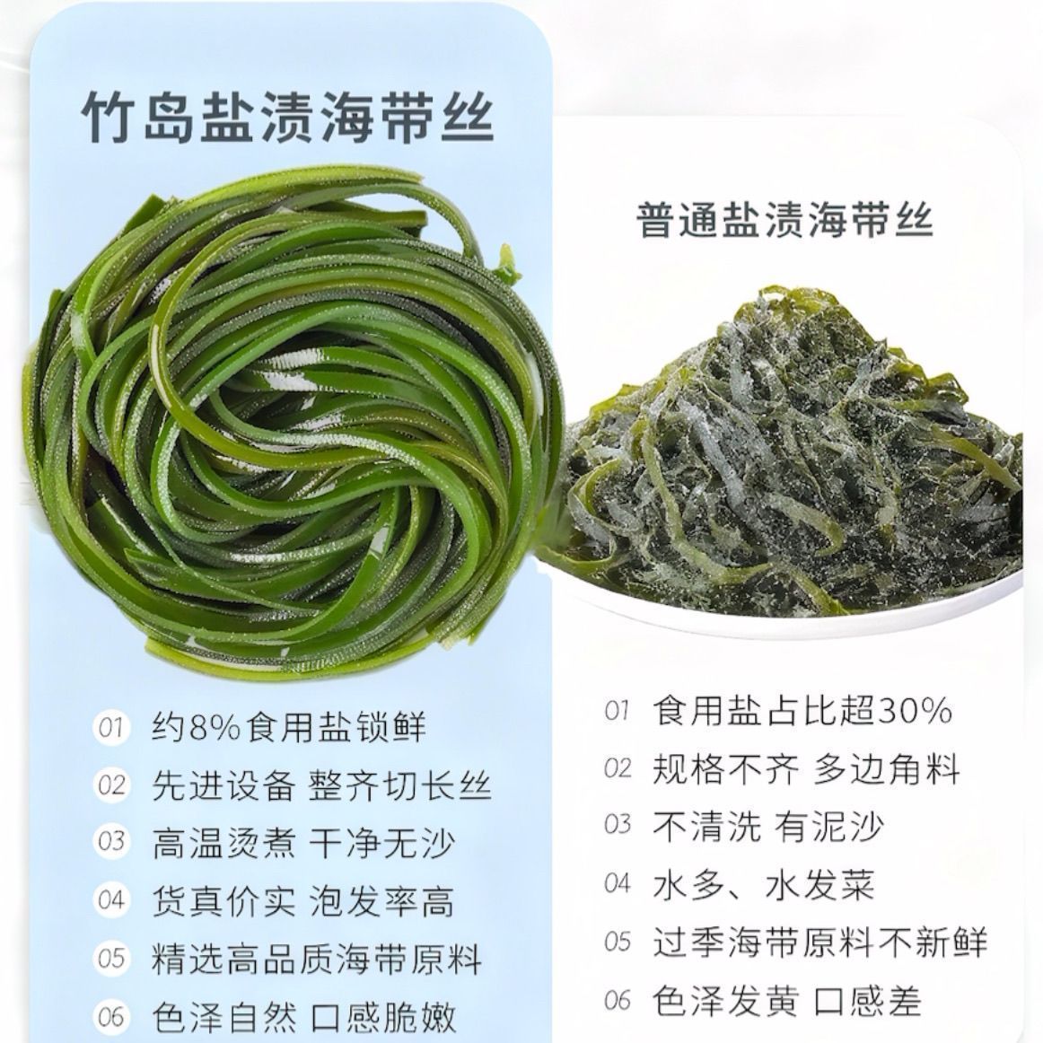 竹岛盐渍海带丝粗厚长丝新鲜少盐无沙非干货凉拌火锅商用批发整箱 图片 3