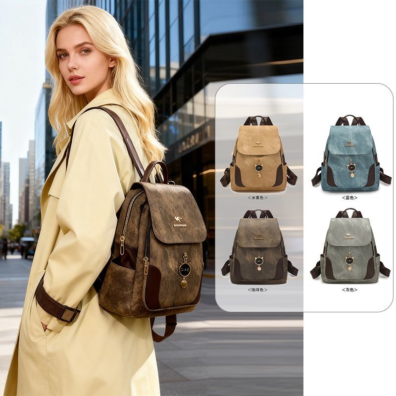 Zaino da viaggio casual semplice e di alta gamma da donna, modello 2026, leggero e capiente, ideale per viaggi._voghion.com