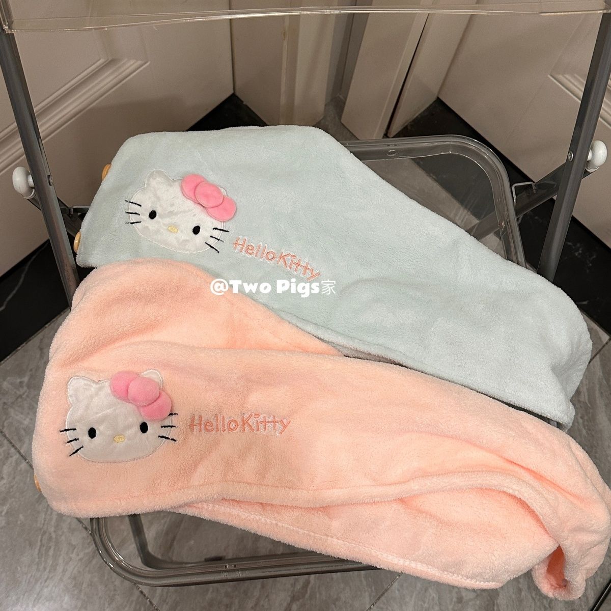 HelloKitty干发帽加厚可爱吸水珊瑚绒速干洗澡学生家用洗头浴帽 图片 4