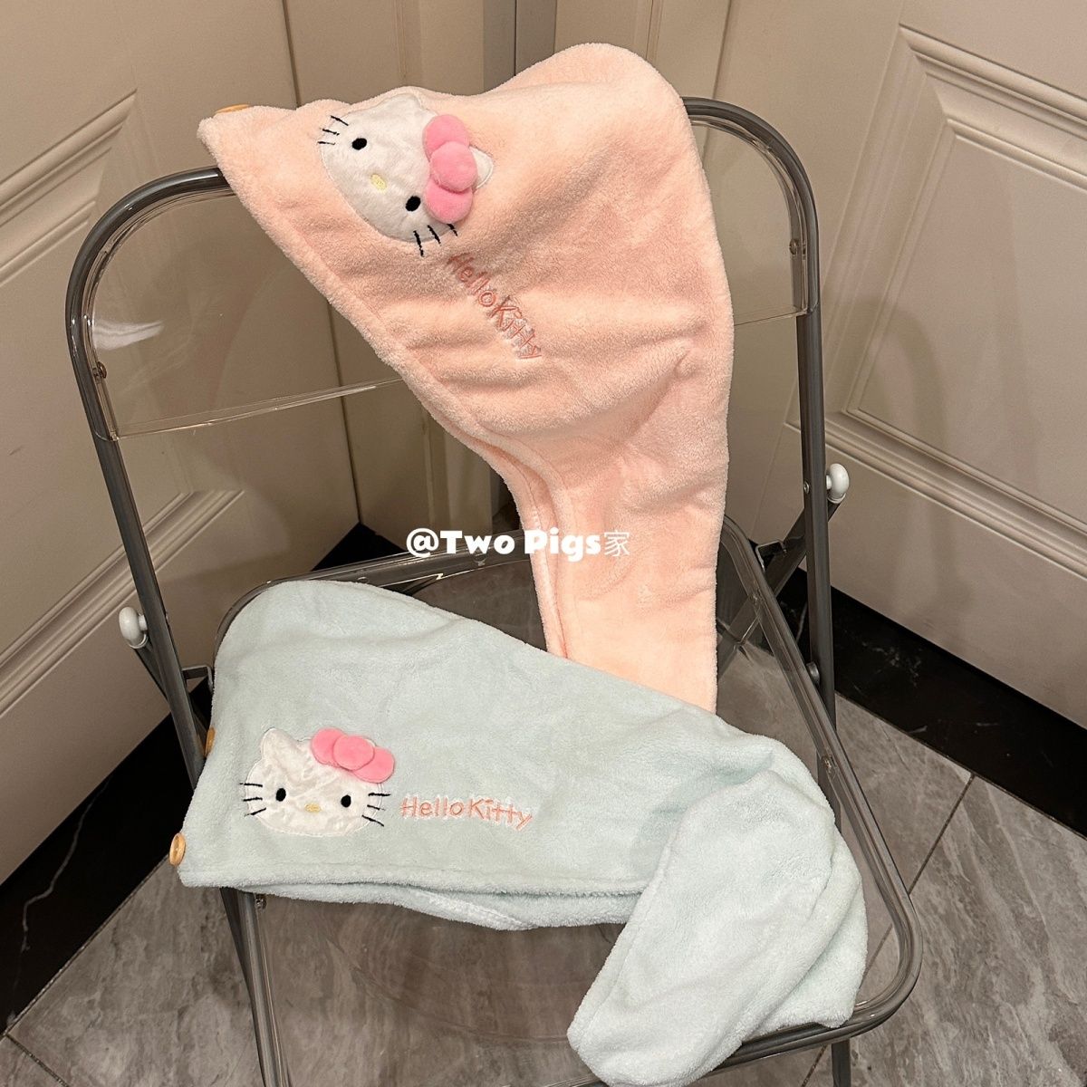 HelloKitty干发帽加厚可爱吸水珊瑚绒速干洗澡学生家用洗头浴帽 图片 2