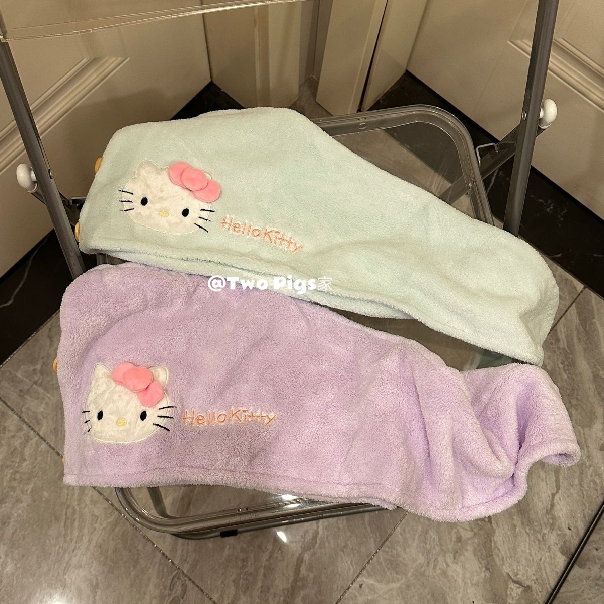 HelloKitty干发帽加厚可爱吸水珊瑚绒速干洗澡学生家用洗头浴帽 图片 7