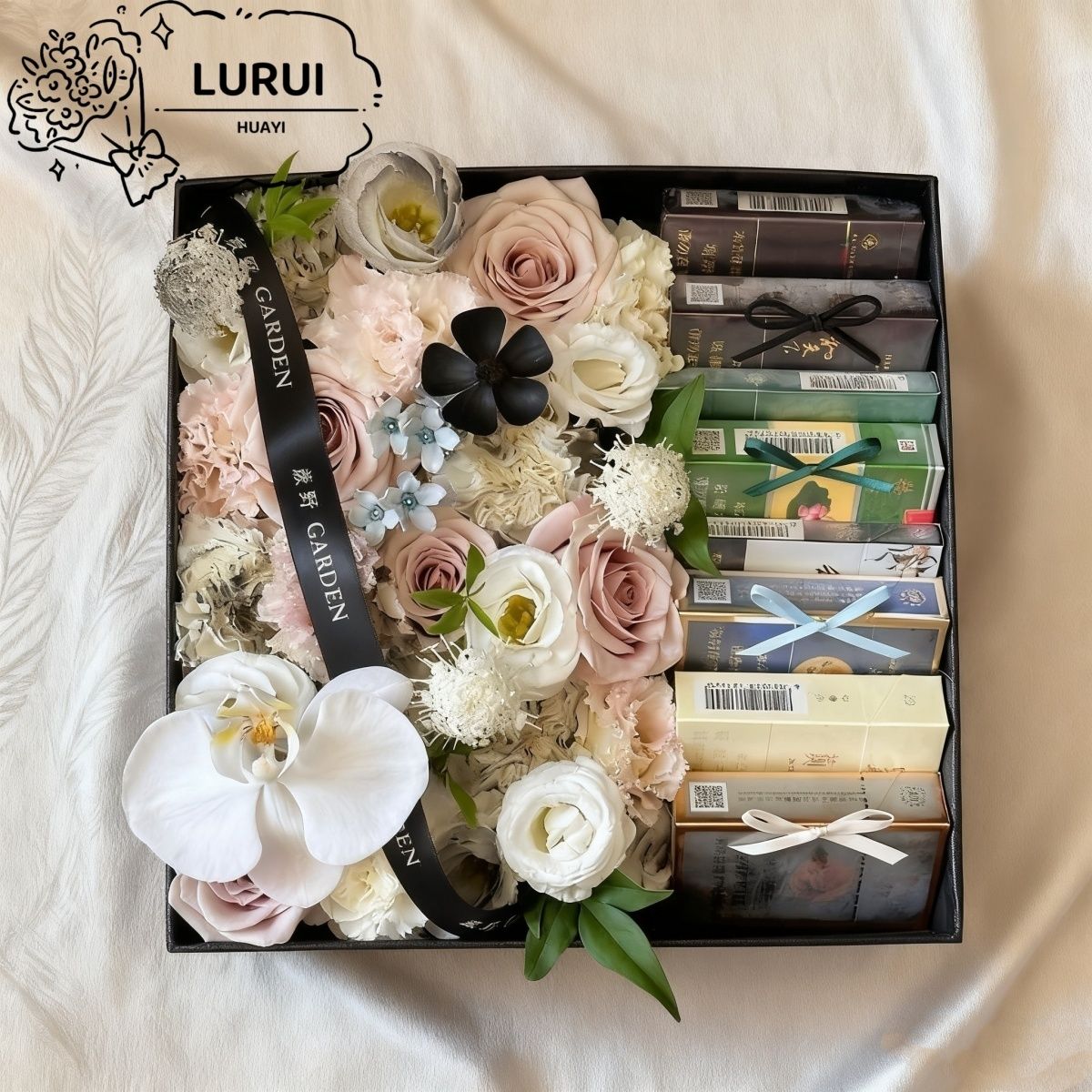 七夕花束有钱花香烟方形礼盒仿真花手工DIY材料包情人节送男女生