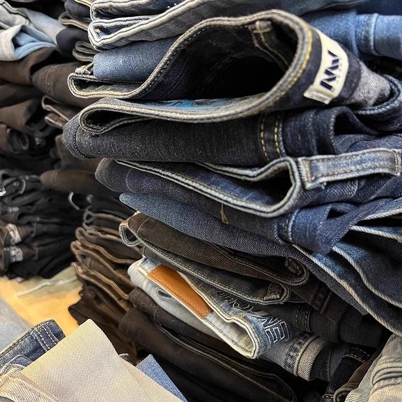 12清仓!剪标尾货微瑕此!女士杂款潮流加绒工装微瑕清仓牛仔裤冬季