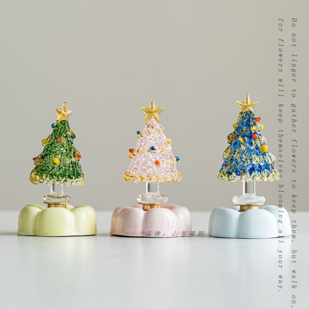 转转琉璃圣诞树景德镇陶阳新村同款网红小清新桌面摆件批发送礼