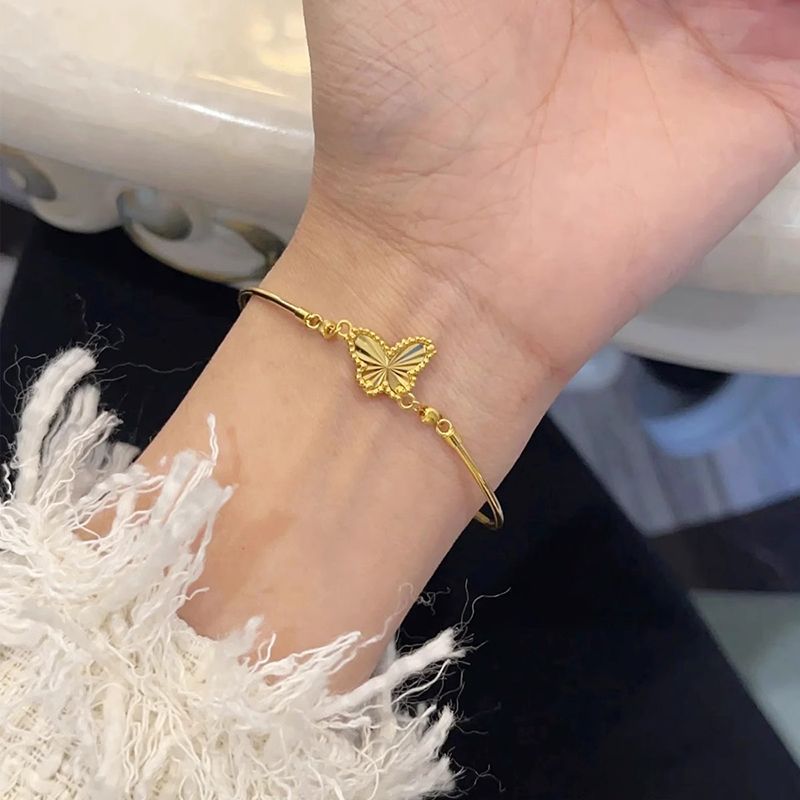 Gold-plated Four-leaf Clover Bracelet Elegant Daily Friendship_voghion.com