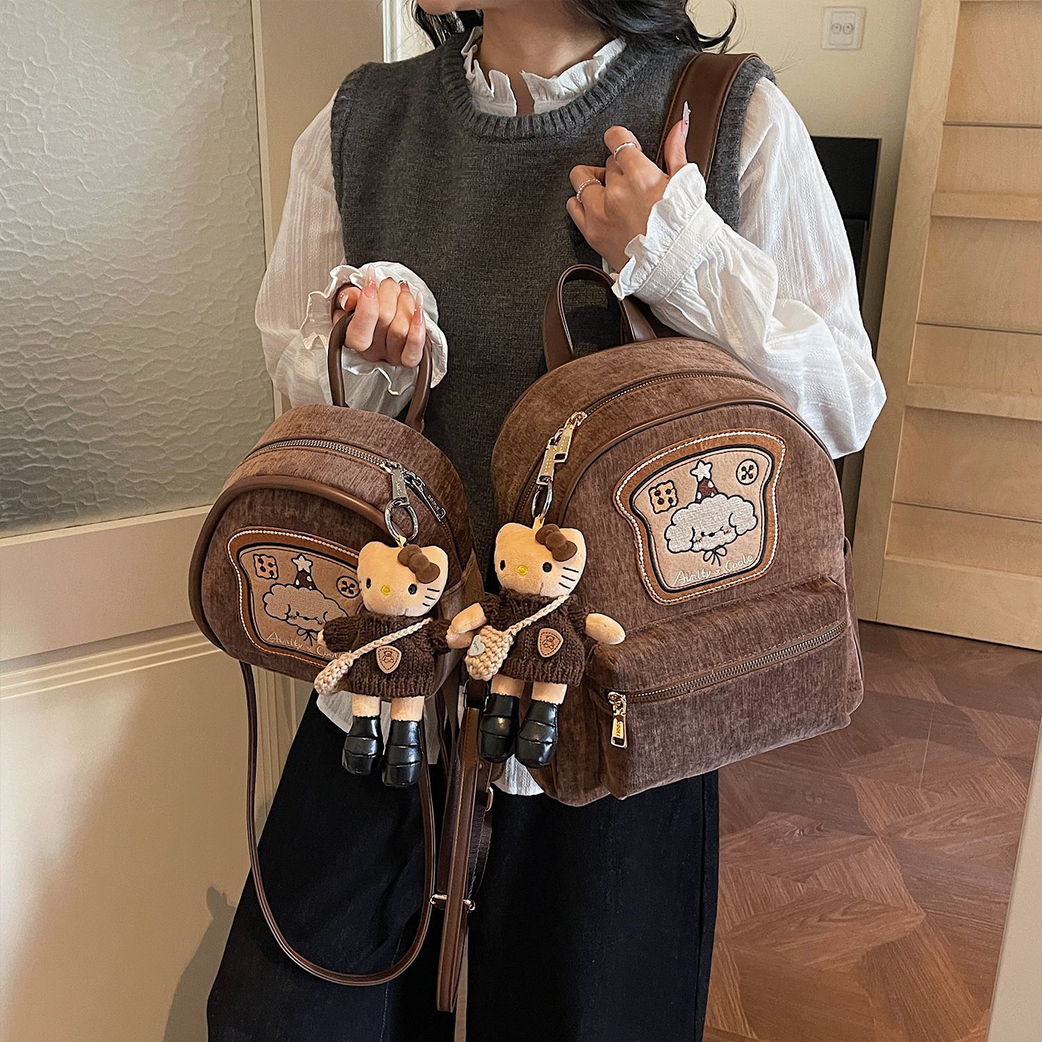 Amy Rabbit Women's Bag Is This Year's New Trendy Commuter Daily Versatile Fashion Cute Retro-style Maillard Backpack_voghion.com