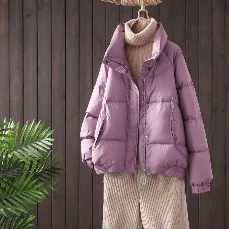 短款羽绒服冬季加厚新款韩版时尚小个子立领面包宽松保暖鸭绒外套