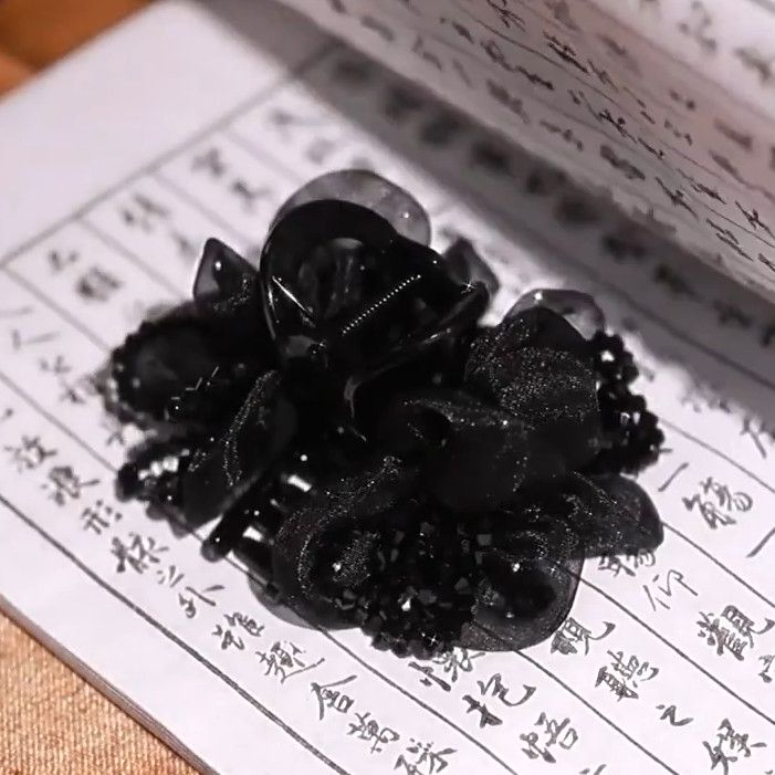 路易斯轻奢水晶网纱抓夹半扎发头饰优雅气质时尚百搭发饰2025新款 图片 8