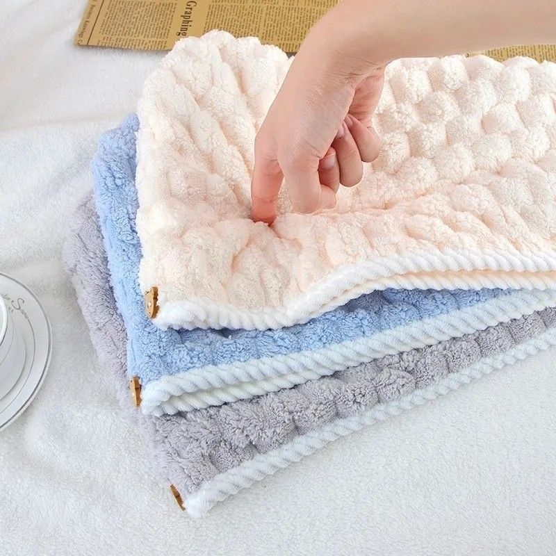 (2条实惠装)双层包头巾干发帽速干云朵头发头巾毛巾浴帽速干