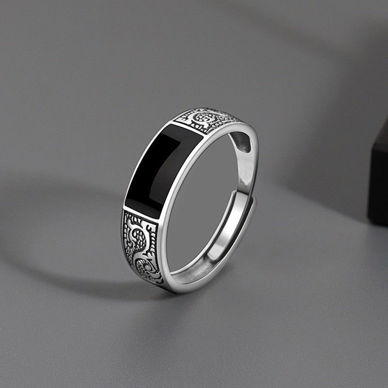 925 For Both Men Women, Simple Elegant, Single Dragon Pattern Ring, Niche, Adjustable, Cool And Unique Personality Ring_voghion.com
