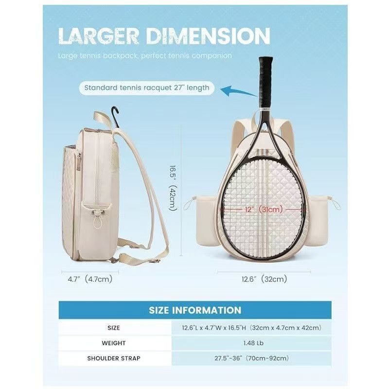 Minimalist Style Adjustable Single/double Shoulder Backpack, Badminton Racket Bag, Customizable Large-capacity Sports_voghion.com