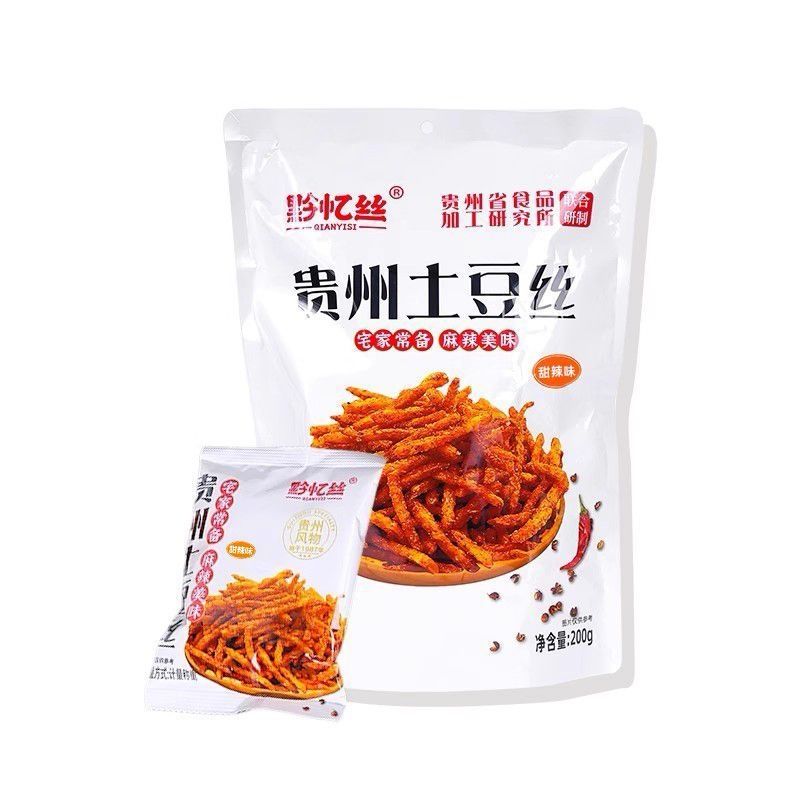 杨迪同款土豆丝贵州土豆丝香辣小零食便宜黔忆丝甜辣味麻辣味烧烤
