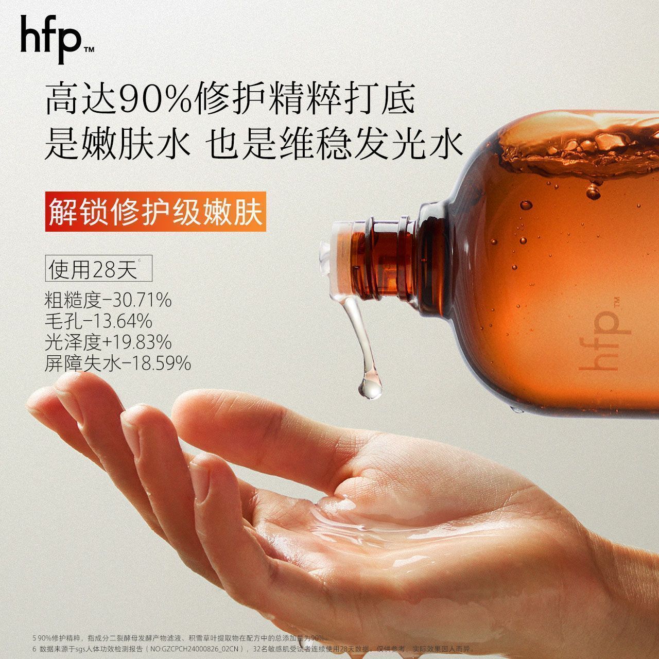 HFP果酸精粹爽肤水控油湿敷水乳糖收缩闭口毛孔护肤品精粹水120mL 图片 5
