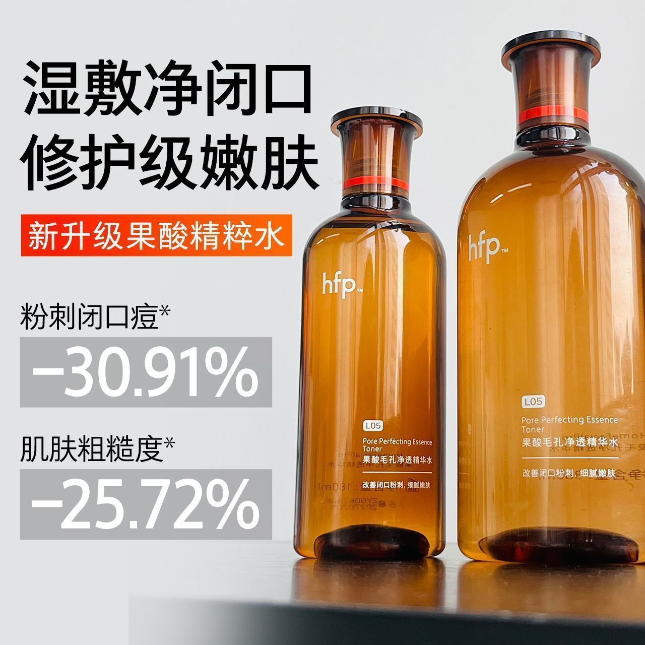 HFP果酸精粹爽肤水控油湿敷水乳糖收缩闭口毛孔护肤品精粹水120mL 图片 3