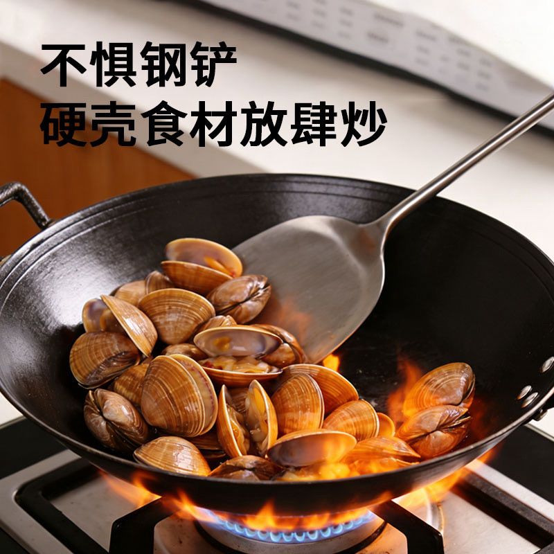 湖南老式生铁平底锅,不粘锅,无涂层,不生锈 图片 4