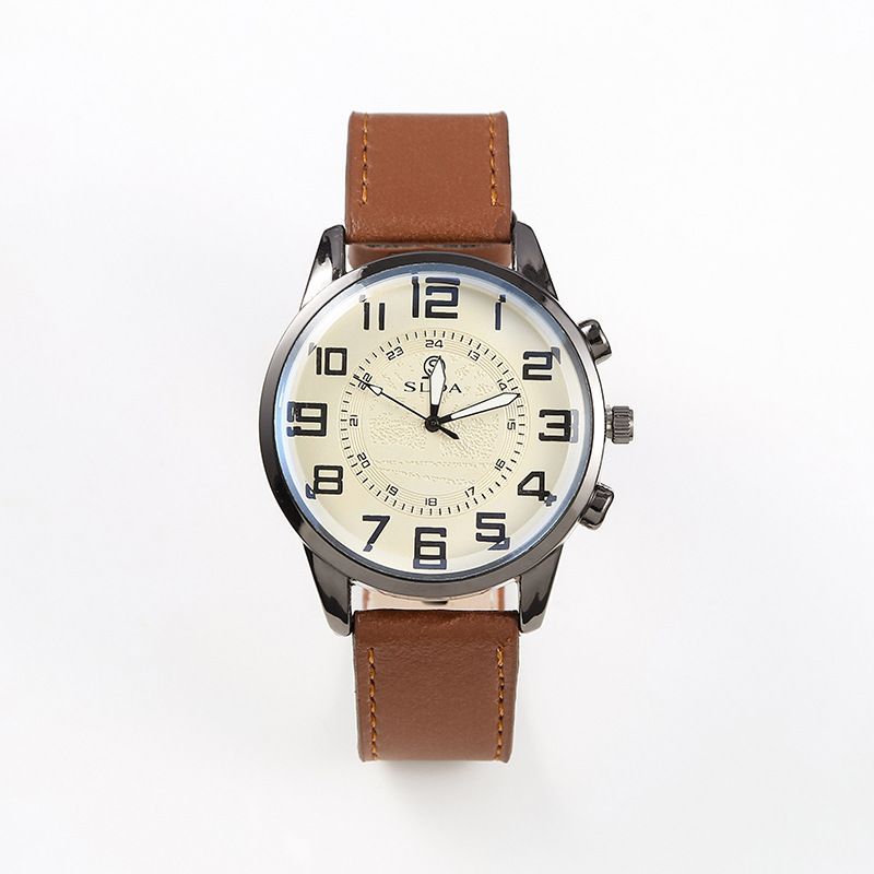 Men's Casual Quartz Watch With Retro Digital Dial And Belt Strap_voghion.com