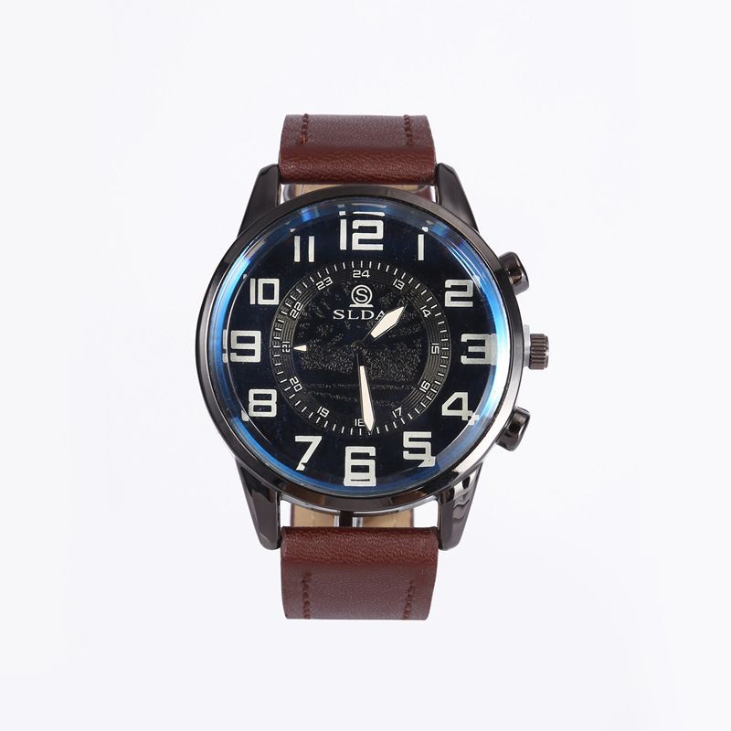 Men's Casual Quartz Watch With Retro Digital Dial And Belt Strap_voghion.com