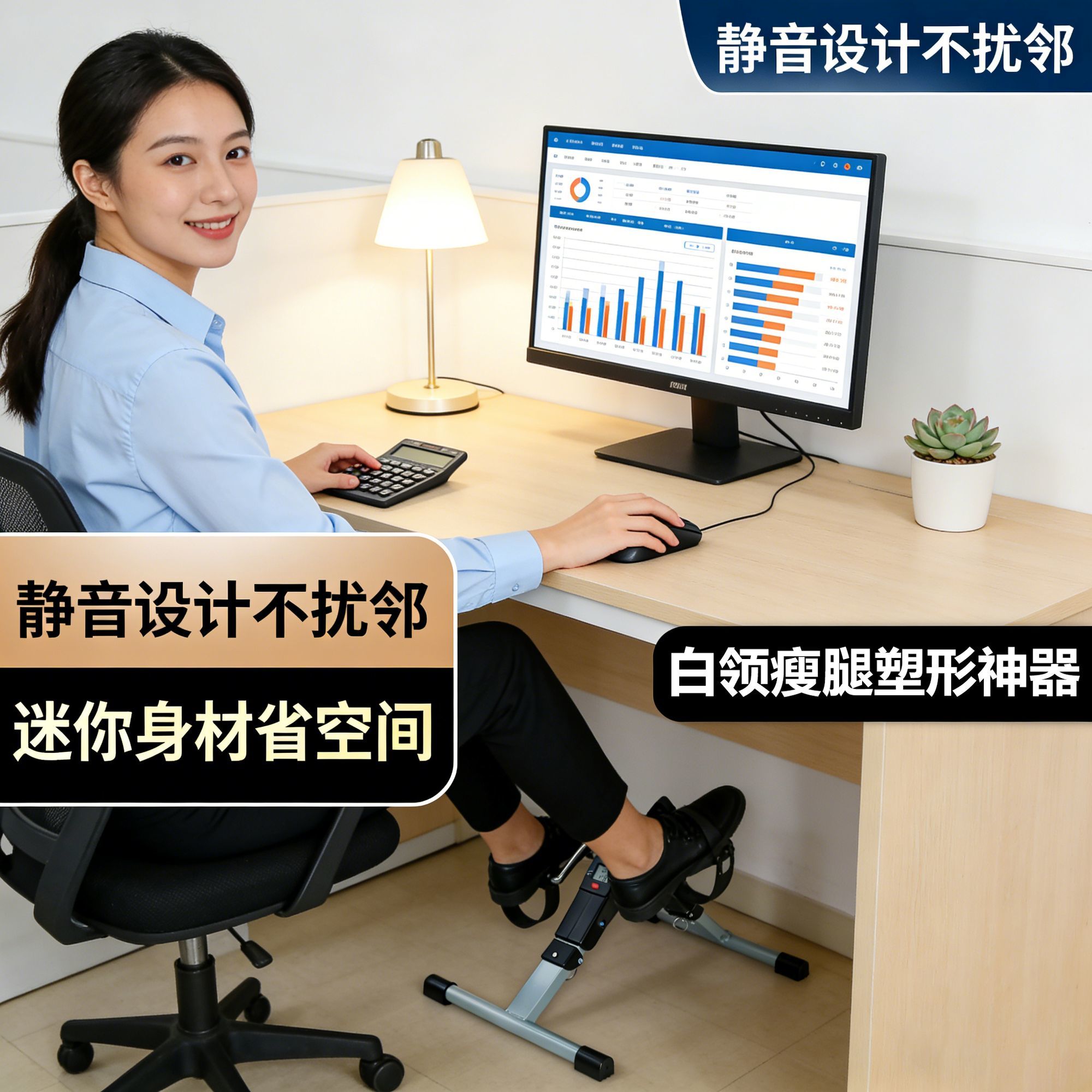 家用健身室内小型迷你动感单车脚踏有氧锻炼自行车办公室运动器材