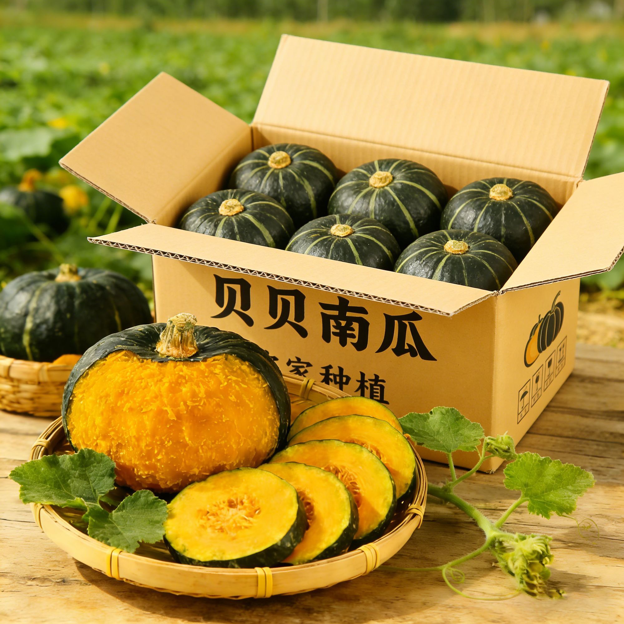 正宗贝贝南瓜板栗味南瓜小南瓜带箱新鲜直发辅食老南瓜粉糯宝宝
