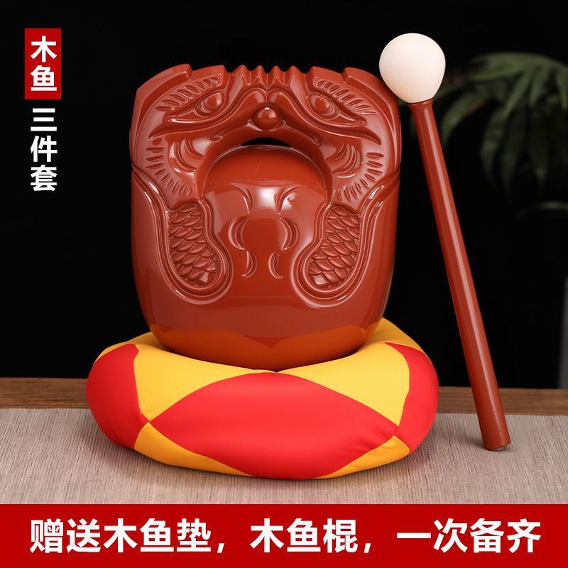 香樟木木鱼家用老式实木木鱼解压静心木鱼敲打击乐器佛堂木雕摆件 3