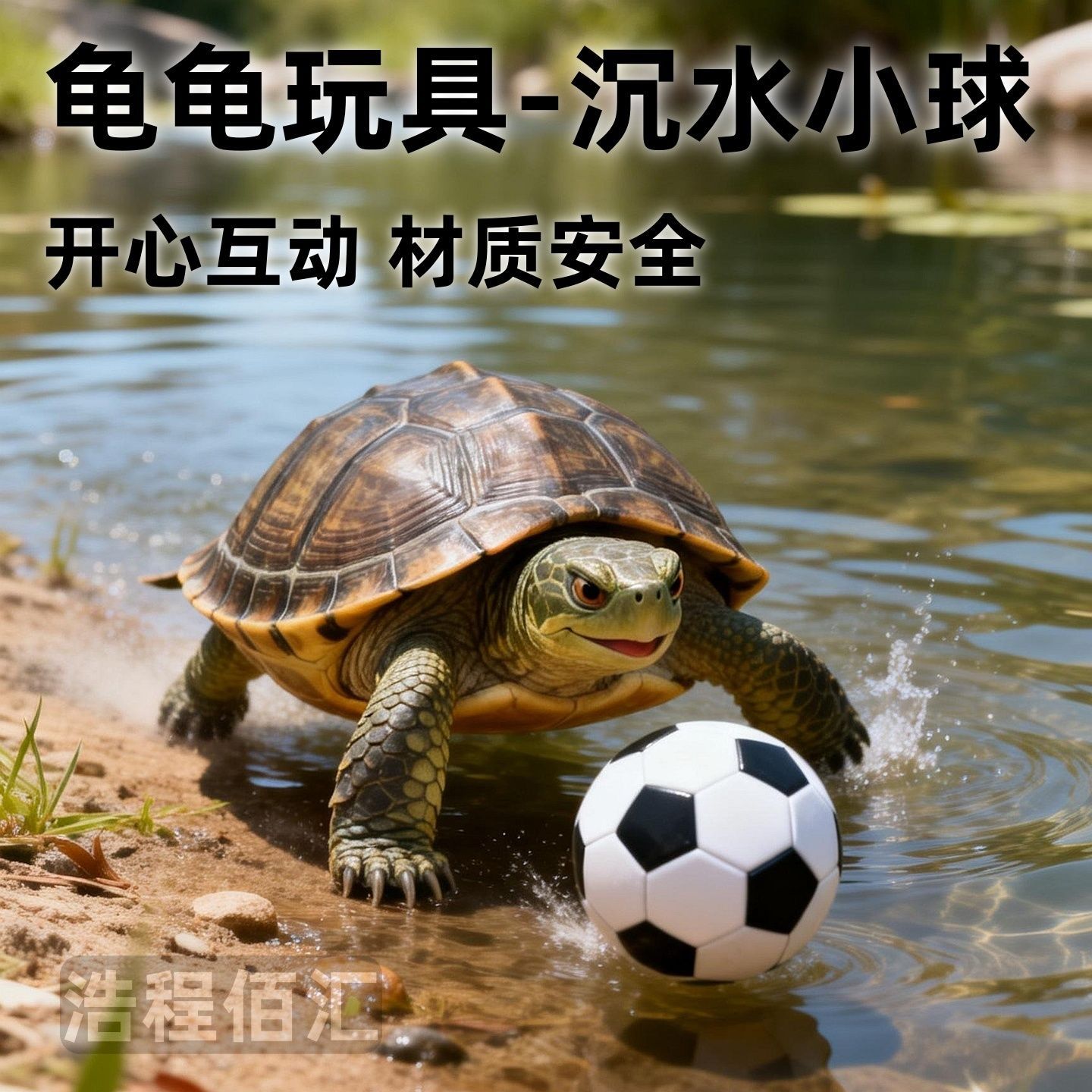 乌龟玩具沉水足球逗龟神器巴西草龟小型趣味互动龟缸造景装饰摆件