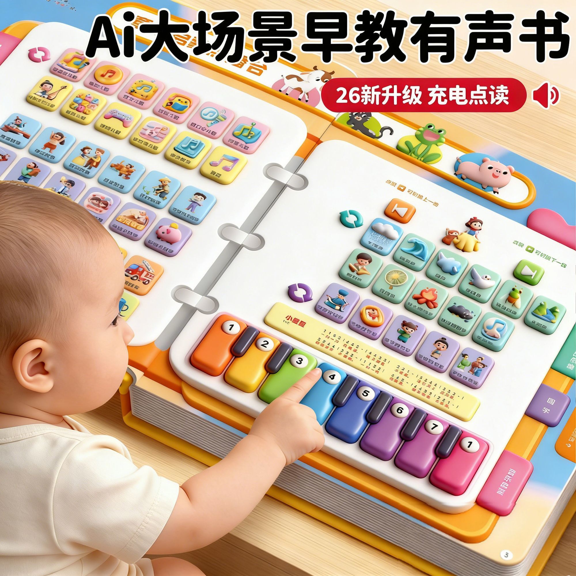 会说话的AI智能场景早教书0-9岁双语早教启蒙点读书儿童益智玩具1
