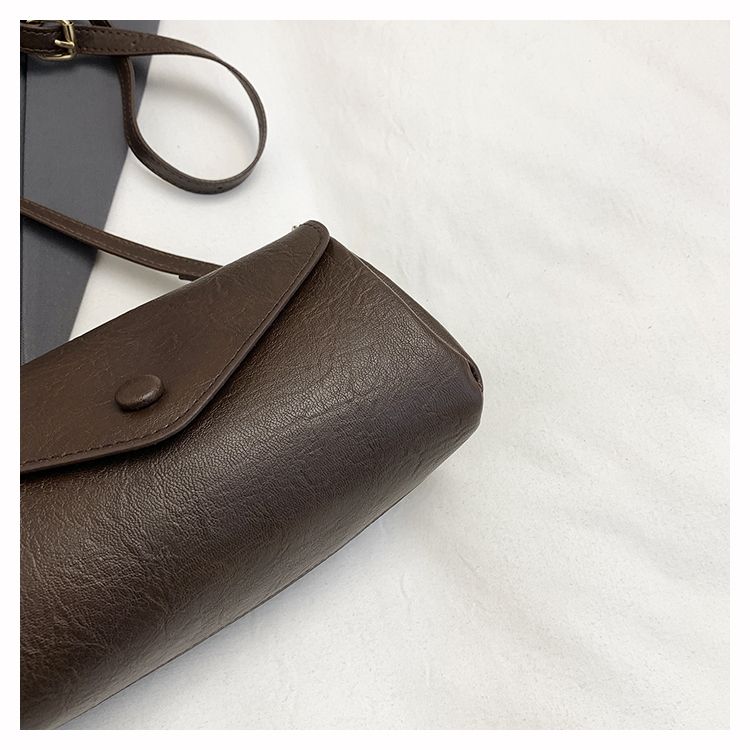 Versatile Leather Crossbody Bag, Casual Cylinder Shoulder Bag_voghion.com