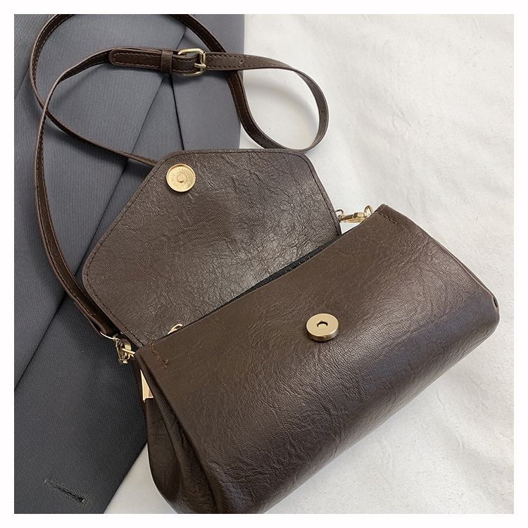 Versatile Leather Crossbody Bag, Casual Cylinder Shoulder Bag_voghion.com