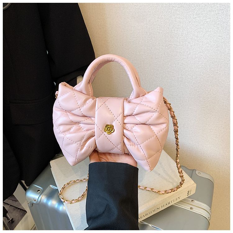 Elegante mini borsa a tracolla da donna con fiocco e pieghe_voghion.com
