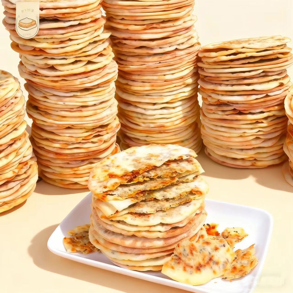 成品梅干菜烤饼黄山特产锅盔即食早餐正宗安徽特产零食手抓掉渣饼