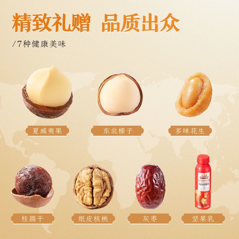 【送礼推荐】三只松鼠罐装坚果礼盒吉祥橙1235g7罐团购送长辈爆款