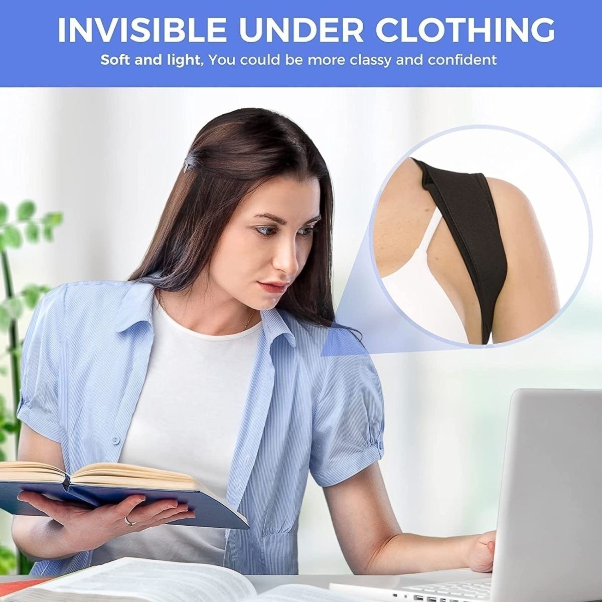 Correttore posturale invisibile per la schiena, progettato per adulti e bambini, correttore posturale unisex_voghion.com