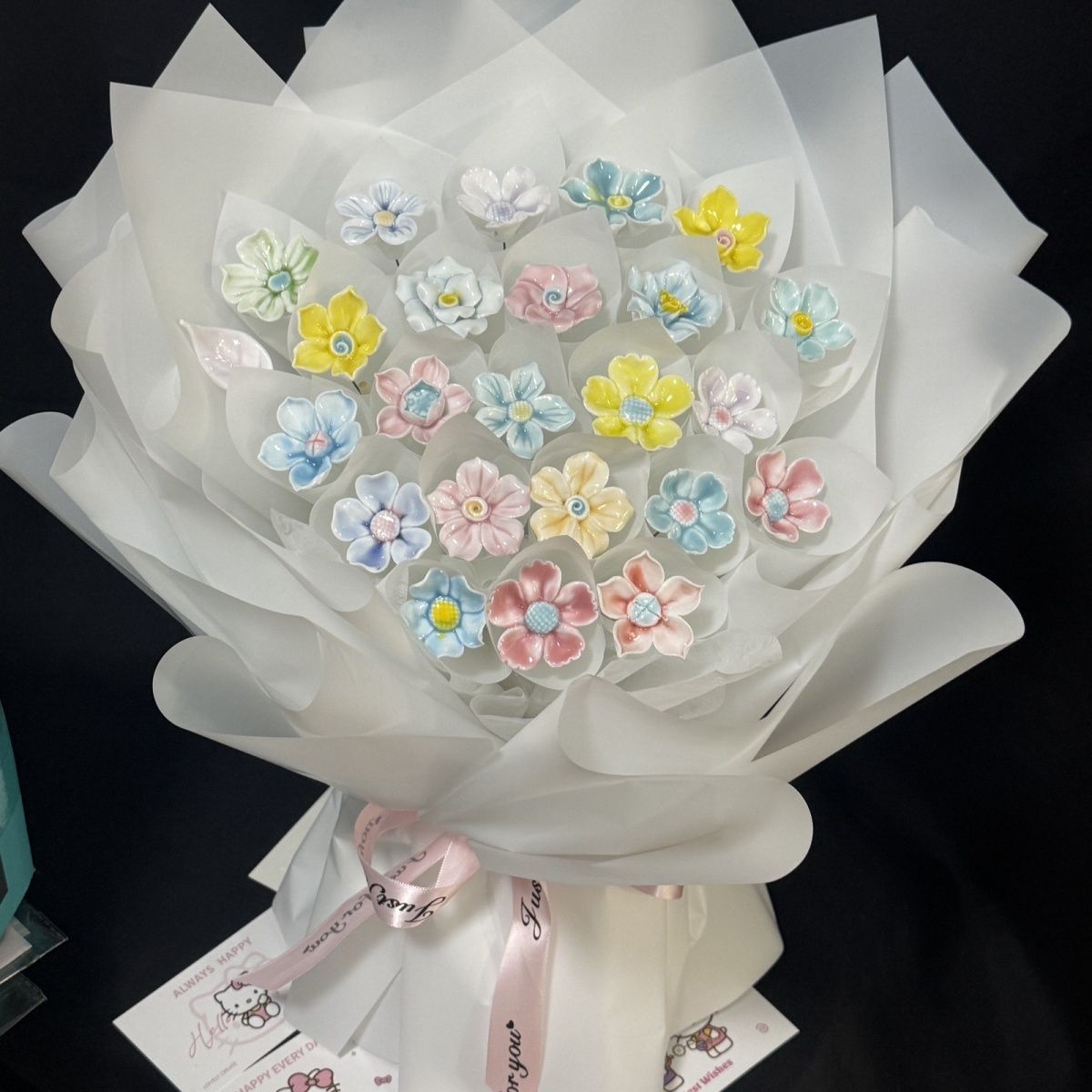 景德镇陶瓷花成品生日礼物永生花送女生闺蜜女友老婆情人节花束 图片 6