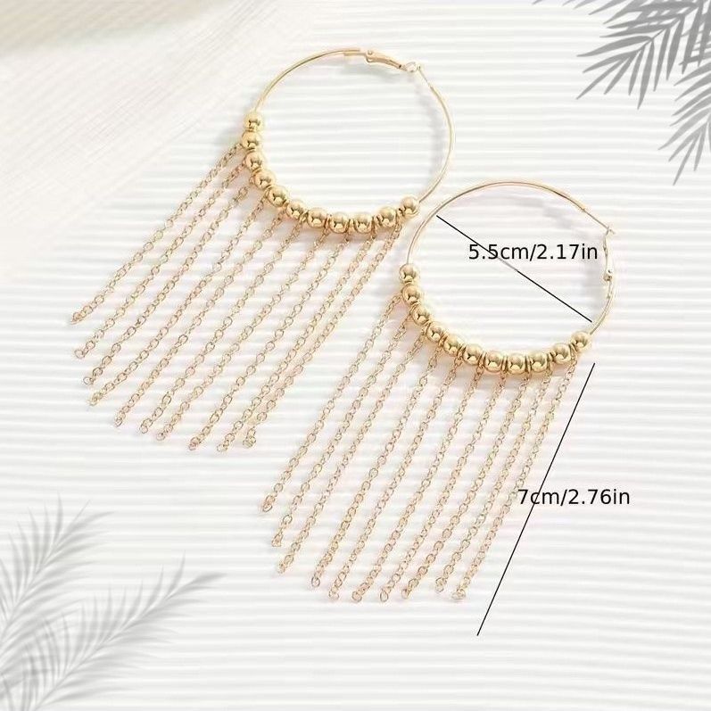 Orecchini a cerchio con nappe stile europeo eleganti raffinati_voghion.com