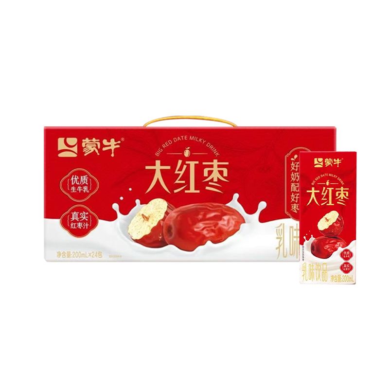 【5月产】蒙牛大红枣饮品200ml*24盒*1/2箱送礼早餐营养正品